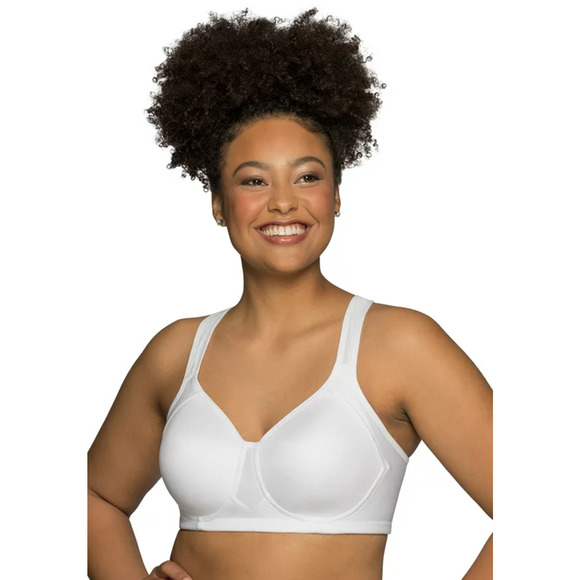 Vanity Fair White Full Figure Medium Impact Wire Free Sport Bra Size 42DDD - Picture 1 of 5